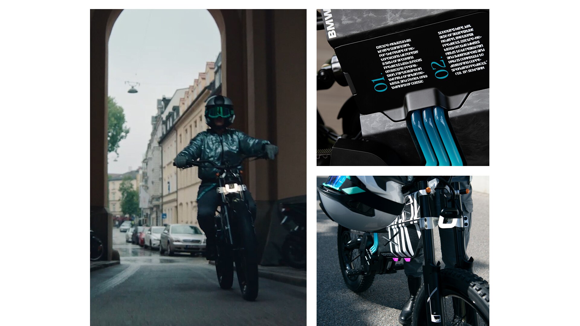 BMW Motorrad Vision AMBYと女性ライダー。