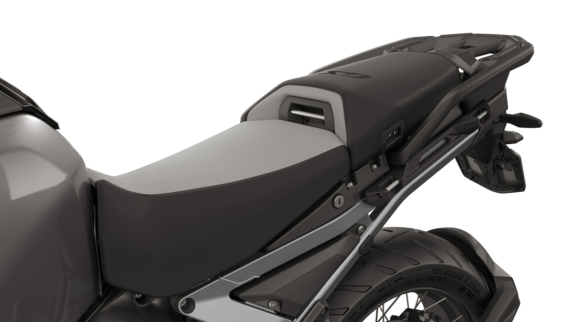 Comfort rider's seat and comfort passenger seat including seat heating
