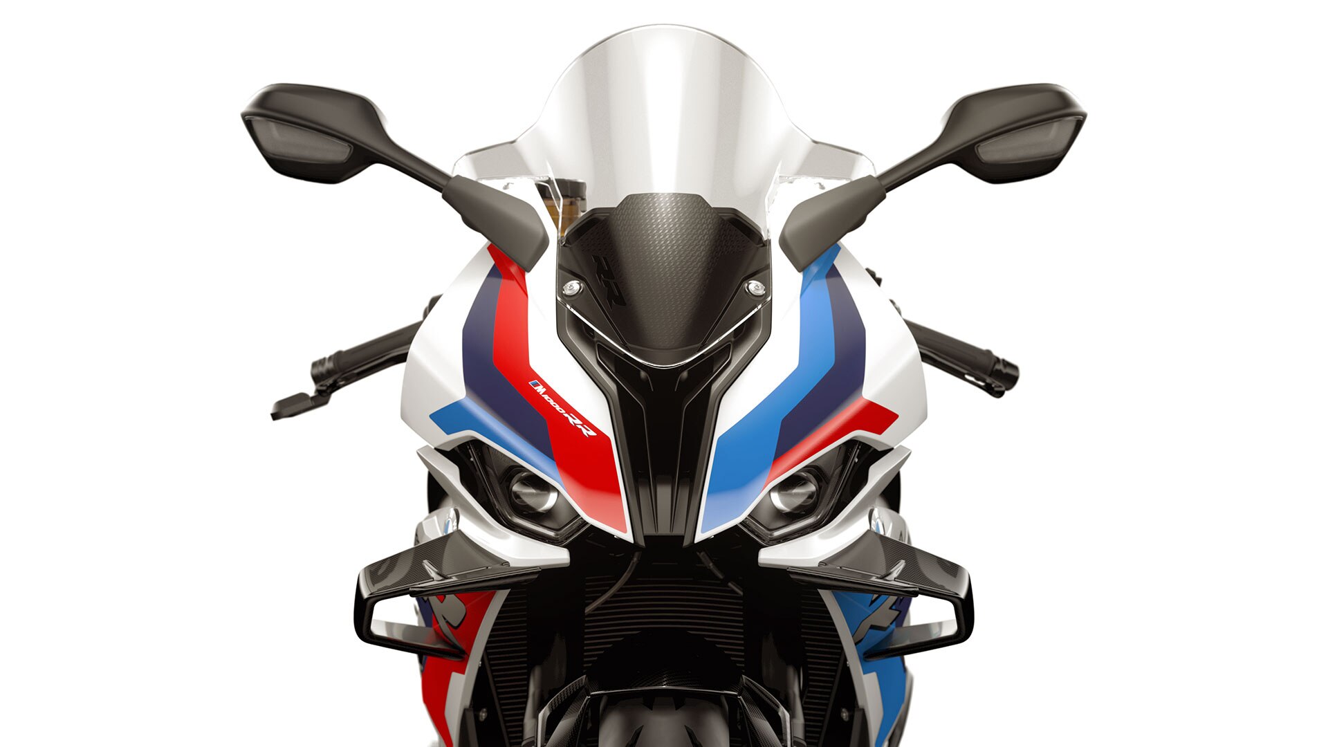 We see the asymmetrical colour concept of the M RR with the basic colours light blue, dark blue and red.